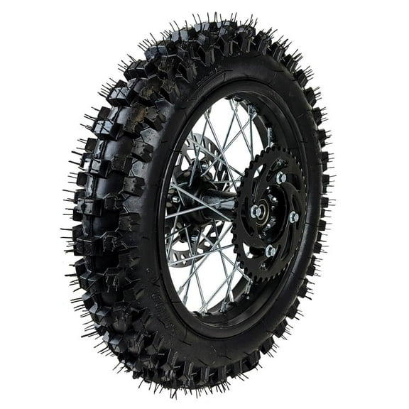 Fixrightpro Rear Rim Wheel with Disk Brake for Apollo SSR 125cc XR, 12", Black