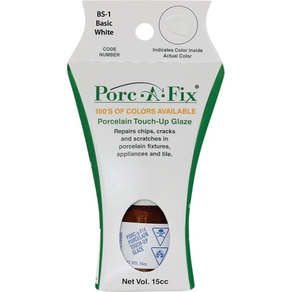 Fixture Fix Porcelain Touch-Up Repair Glaze Paint Kit - White - 15CC