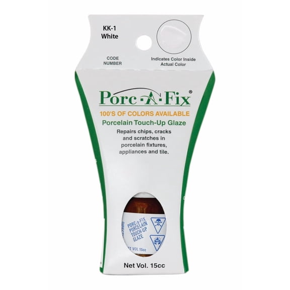 Fixture-Fix Porc-A-Fix Kohler White Porcelain Touch-up Paint, 15cc KK-1 — Interior & Exterior Use, Professional Finish