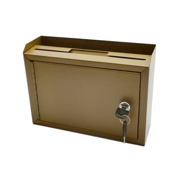 FixtureDisplays 10 x 7.2 x 3",Metal Multipurpose, Donation Box,Cash and Mail Box,Suggestion Box 15211 copper