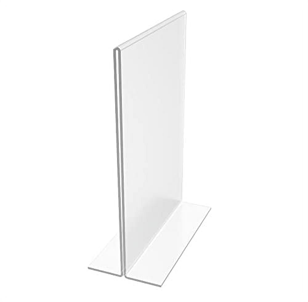 FixtureDisplays 12PK 5 x 7" Clear Sign Holder for Tabletops, Vertical