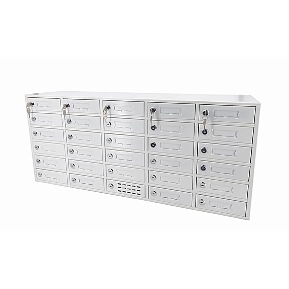 FixtureDisplays 30-Slot Cell Phone Smartphone Charging Station Lockers Assignment Mail Slot Box USB Femal Ports in Each Slot 15252-USB