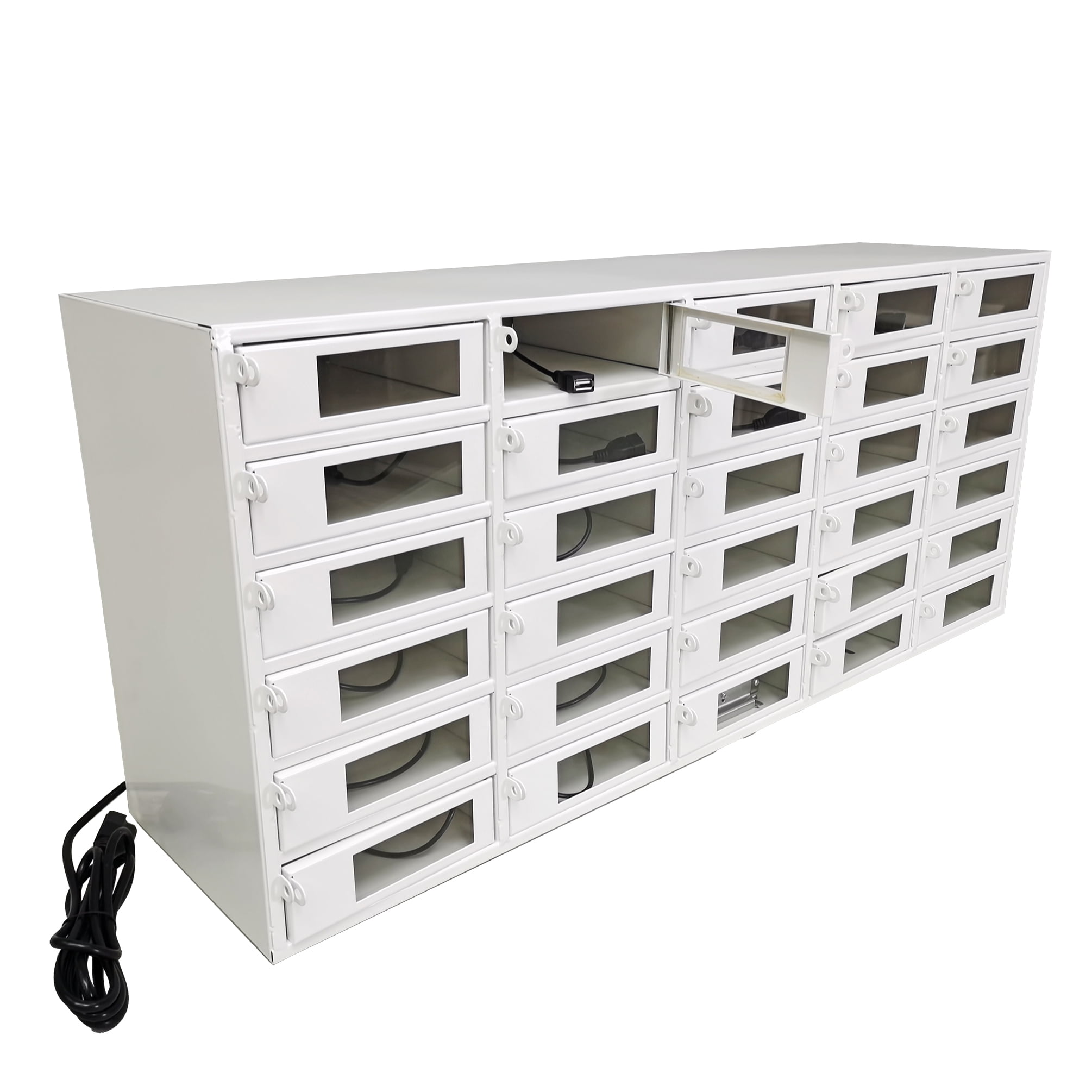 FixtureDisplays® 30Slot Cell Phone Storage Station Lockers Clear