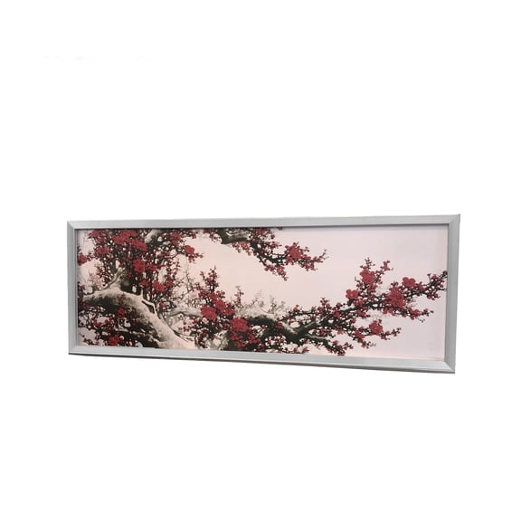 FixtureDisplays 40 x 13.5" Panoramic Picture Frame, Wall-Mounting, 1-inch Profile - Silver, with Graphics 119932-GR
