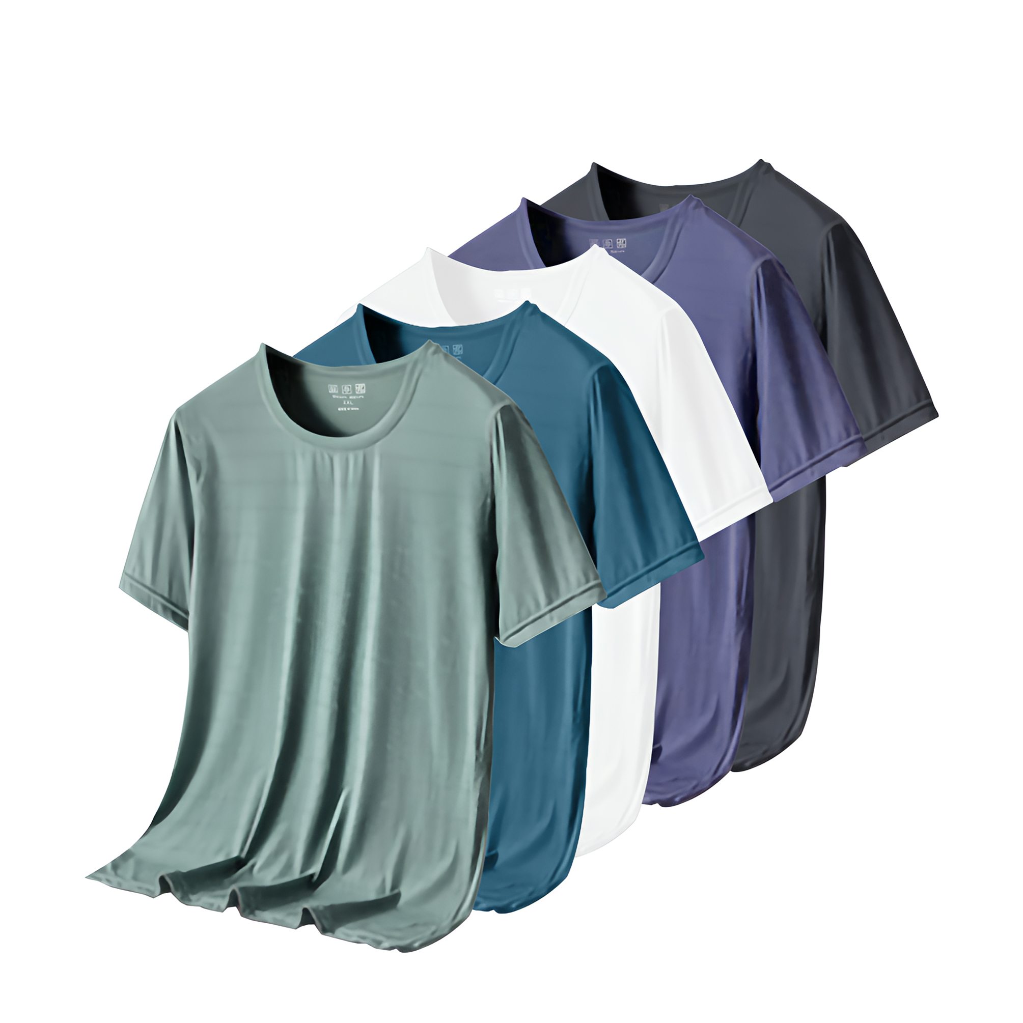 FixtureDisplays® 5 Pack Workout Shirts Dry Fit Moisture Wicking