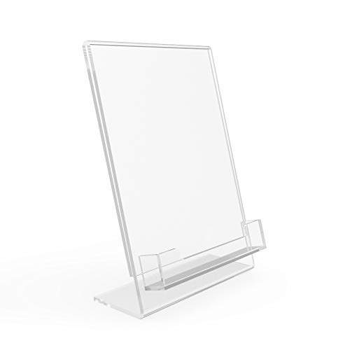 FixtureDisplays 5X 7"Lucite Plexiglass Clear Slanted Sign Holder with