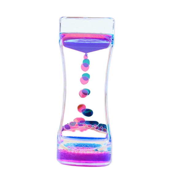 FixtureDisplays Fun Classic Fidget Sensory Toy Liquid Oil Bubbler Motion Timer Hourglass Autism 15129-BLUE