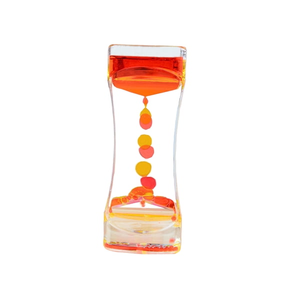 FixtureDisplays Fun Classic Fidget Sensory Toy Liquid Oil Bubbler Motion Timer Hourglass Autism 15129-YELLOW-NF