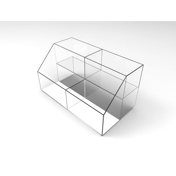 FixtureDisplays Medium Double-Wide Tiered Acrylic Plexiglass Lucite Bin Display 100814