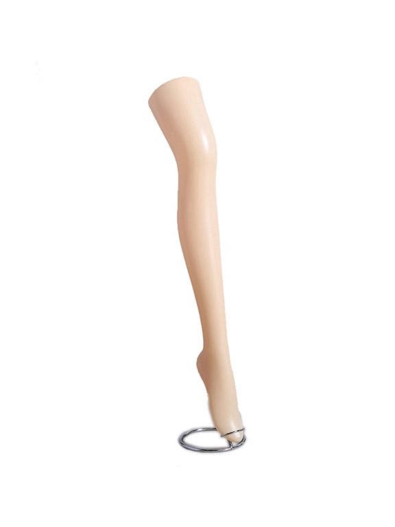 Plastic Mannequin Leg for Display, Commercial Female Standing Leg with Metal Rack, Fleshtone Christmas Leg Lamp DIY 18139