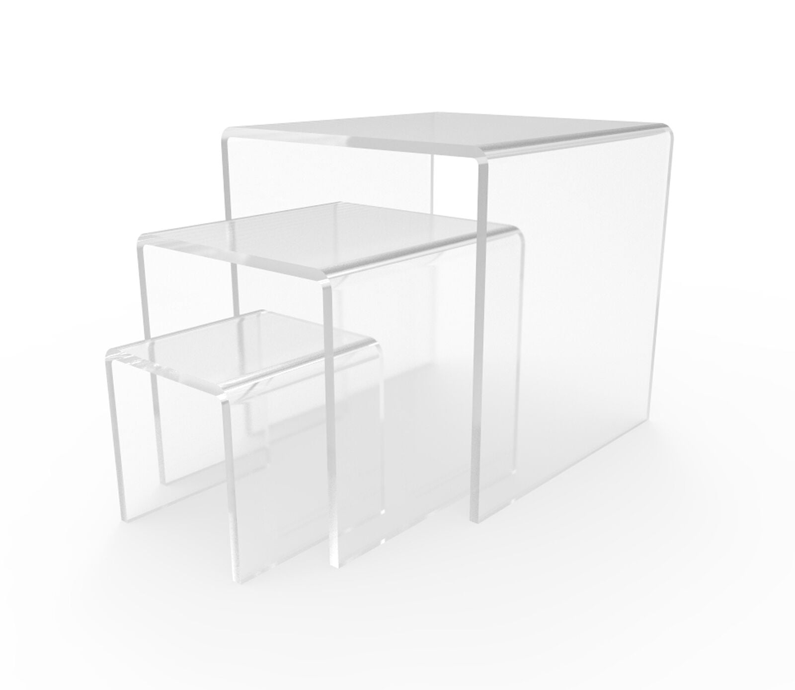 FixtureDisplays Riser Combo 2", 3", 4" Clear Plexiglass Pedestal Lucite