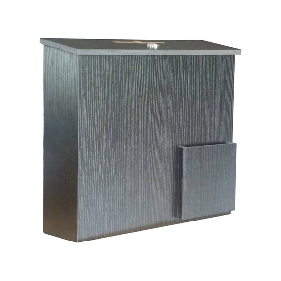 FixtureDisplays Wood Collection Box Suggestion Box Donation Charity Box Fundraising Box 15"w x 12-3/4"h x 3-5/16"d 1040-85-BLK 1040-85-BLK