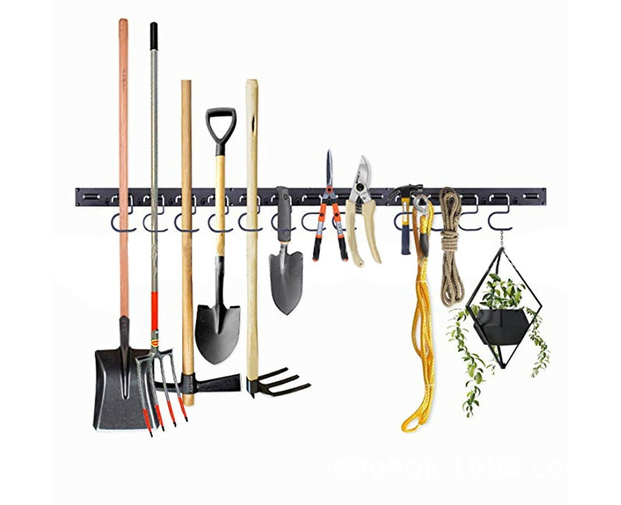2pcs Garage Storage Hooks & Hangers, Heavy Duty Wall Mount Utility Double  Garage Organizer for Garden Organizing Tools Black 