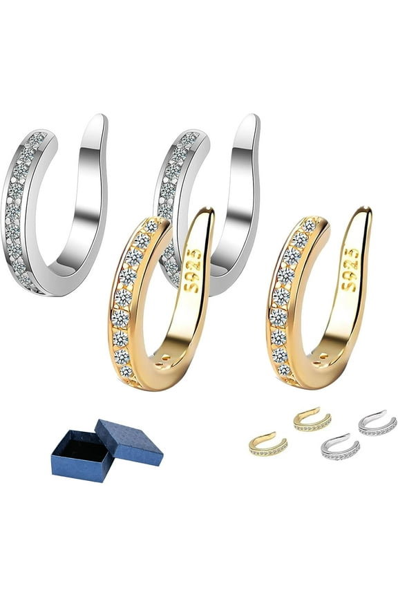 Fixura Ear Clips, Diamond Ear Clip, Pierceless Ear Cuff, Thin Chunky Ear Cuffs Non Piercing For Women With