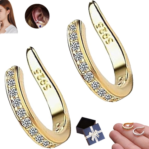 Fixura Ear Clips - Ear Corrector Clip & Clip On Earrings - Pierceless Adjustable Cuff for Women, Breathable Skin-Friendly Design