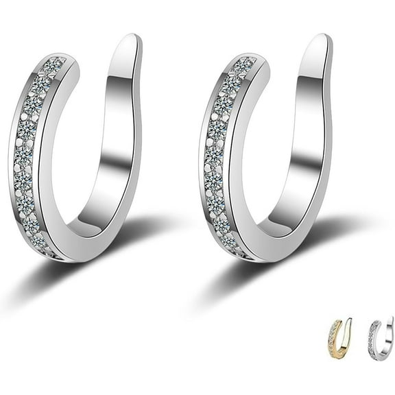 Fixura Ear Clips, Zafiller Ear Clip, Adjustable Thin Chunky Pierceless Ears Cuff, Wrap Earrings for Women Men and Adults