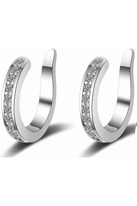 Fixura Ear Clips,Zafiller Ear Clip,Sparkling Zirconia Huggie Ears Corrector CuffGently Improve Ears Position,Adjustable Wrap Earrings For Unisex, Everyday Wear