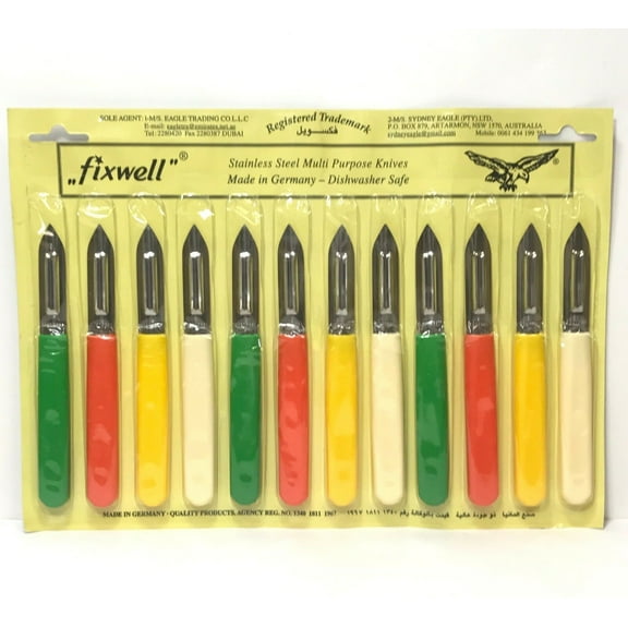 Fixwell 12 Piece Peeler Set 12 pack Potato Apple Peeling Made in Germany