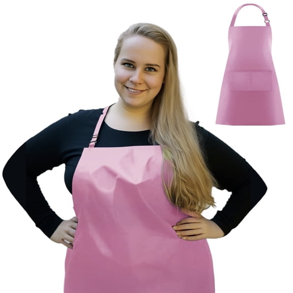 Fiykzur 1pc Plus Size Apron General Purpose Extra Wide, Waterproof, Light Pink