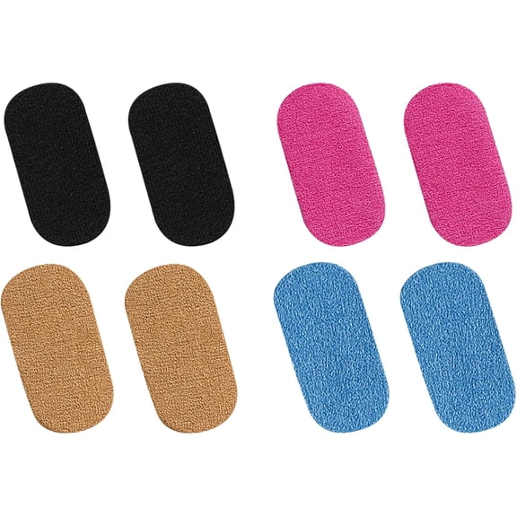 Fiykzur Bra Underwire Repair Patches 4 Pairs in 4 Color Combos | Self-Adhesive No-Sew Fix for Exposed Underwires | Invisible, Skin-Friendly, Long-Lasting (Black+Taffy+Blue+Blush)
