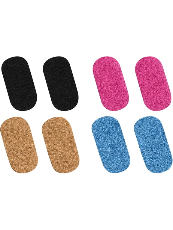 Bra Underwire Repair Patches 4 Pairs in 4 Color Combos | Self-Adhesive No-Sew Fix for Exposed Underwires | Invisible, Skin-Friendly, Long-Lasting (Black+Taffy+Blue+Blush)