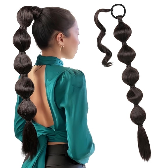 Fiykzur Bubble Ponytail Extension 28 Inch Synthetic Wrap Around Afro Puff
