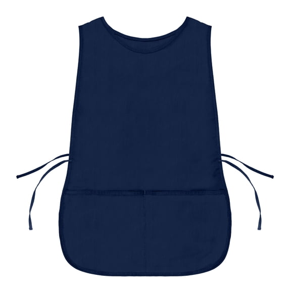 Fiykzur Cobbler Apron Two Pockets Smock Regular Double Sided Apron, Navy Blue