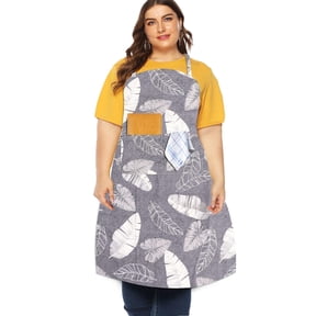 Fiykzur Extra Large Canvas Cotton Apron for Men & Women, Plus Size Durable Aprons with 2 Pockets, Adjustable Bib Machine Washable Oversized Aprons for Baking, Cooking, Painting - Plain