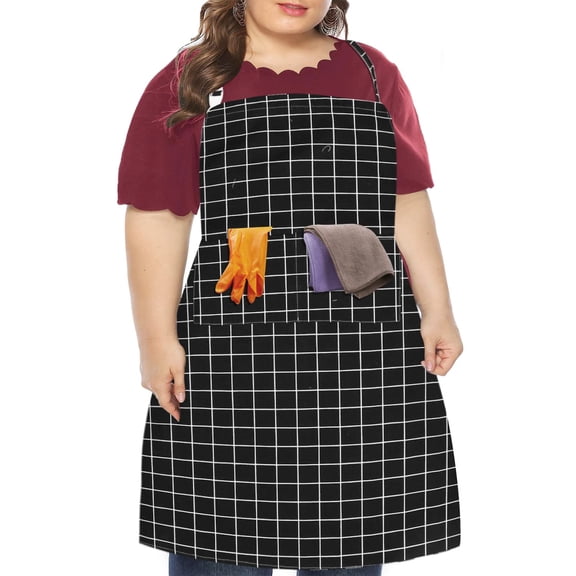 Fiykzur FK Extra Large Canvas Cotton Apron, Extra Large Size Apron, Long Shoulder Straps, Adjustable Neck Circumference, Tear-Resistant Plus Size Apron