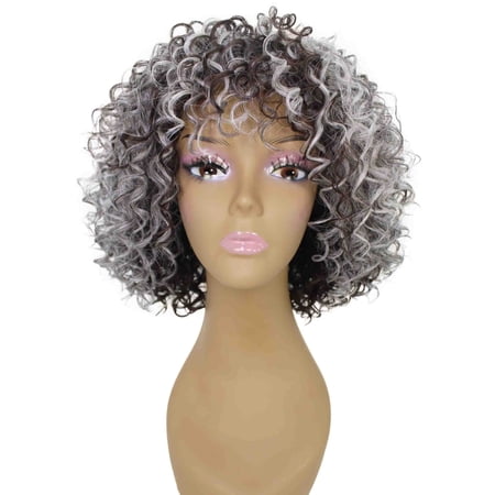 Fiykzur Gabrielle Curly Pixie 12 in Long Full Wig No Lace Wig, Heat Resistant Fibers, 16+ Shades of Natural, Dip Dyed, & Blended Colors