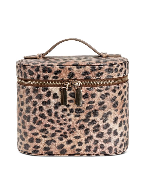Makeup Bag, Travel Make up Case with Compartments and Handle, Portable Cosmetic Organizer Bags,Toiletry Bag for Women