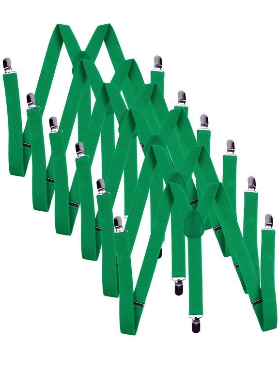 Men's Y Shape Suspender Adjustable Elastic Solid Color 6 Pack