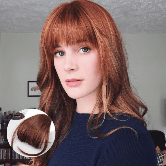 Fiykzur Natural Seamless Hair Extensions for Women Clip-In Bangs with Long Airy Sideburns, Hand-Woven Invisible Design, Lightweight Chemical Fiber, Instant Volume for Daily Styling