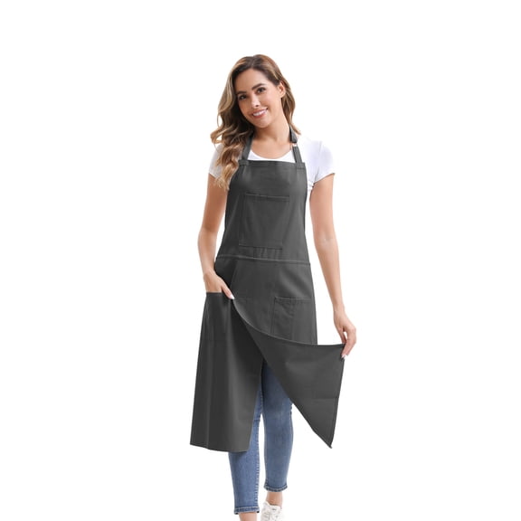 Fiykzur Pottery Apron Split Leg Long Artist Painting Apron with 3 Pockets & Adjustable Buckle for Ceramic Wheel DIY Art