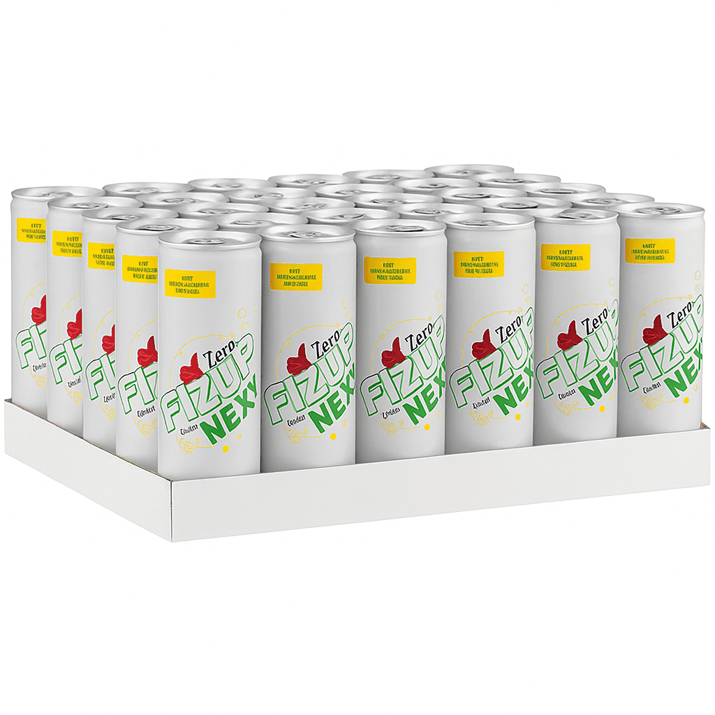 FizUp NEXT Diet Zero Sugar Lemon Flavored Carbonated Soft Drink, 24 Pack, 250ml