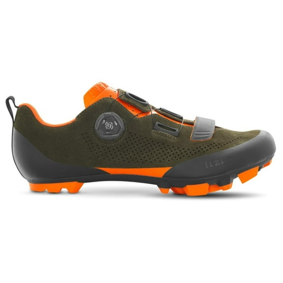 Fizik X5 Terra - Suede Military Green / Orange Fluo - EU 39.5 Mountain Shoes