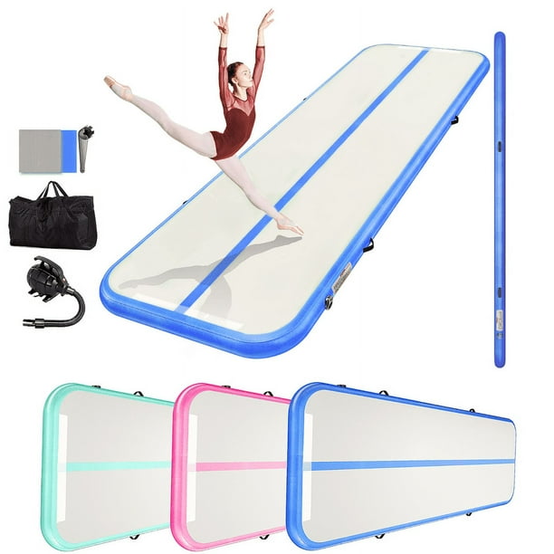 Fiziti Inflatable Air Gymnastics Mat Tumbling Mats 4 inches Thickness Track Training Mat for Home Use Training Cheerleading Yoga Water with