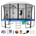 thumbnail image 1 of Fiziti Trampoline 12FT 14FT 16FT Trampoline for 4-5 Kids Adults with Basketball Hoop,Enclosure Net, Sprinkler, Light,Ladder,Socks, Outdoor Heavy Duty Round Trampoline, 1 of 11