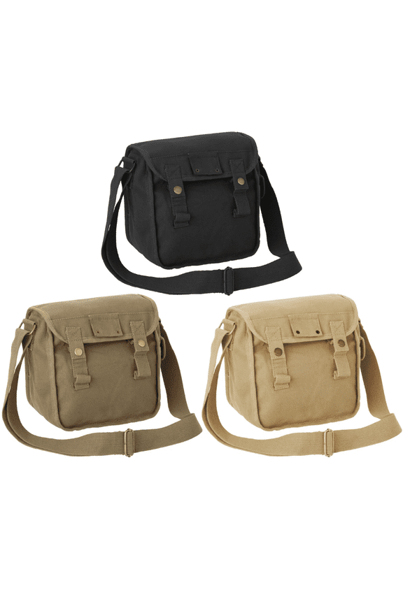 Canvas Bag Vintage Army Style Small Haversack Work Tool Webbing Shoulder Sack