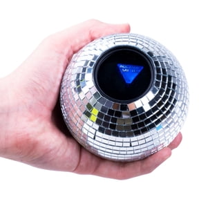 Fizz Creations Disco Decision Ball Novelty Decision Making Ball. Ask Question & Shake to Reveal Answer. 4" Diameter. Disco Ball Gifts.