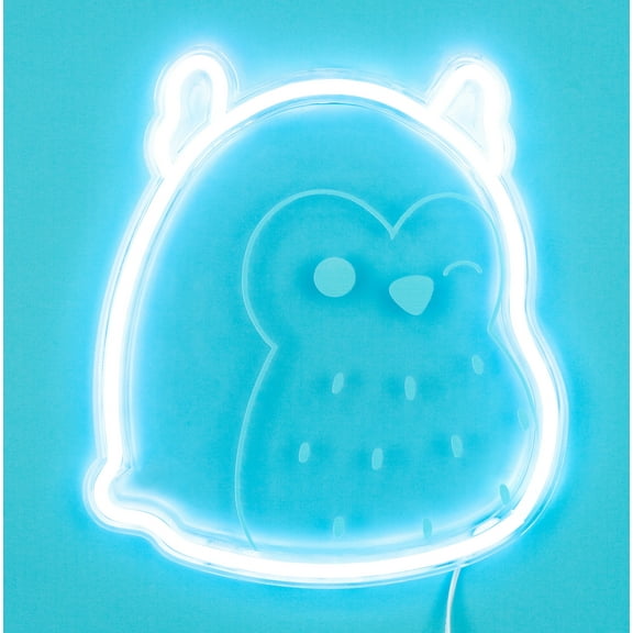 Fizz Creations Squishmallows Winston the Owl Wall Light | Officially Licensed | USB Powered | Vibrant Blue Light | Wall Mount Options