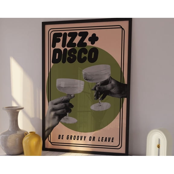 Fizz Disco Wall Art Print, Unframed Paper Poster 8x10in