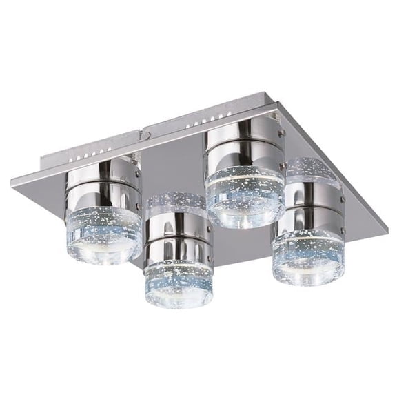Fizz IV LED Polished Chrome LED Flush Mount Ceiling Light - 13 in.