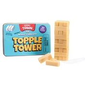 Fizz 9107040 Teeny Town Topple Tower Puzzle Blocks, Brown - 30 Piece