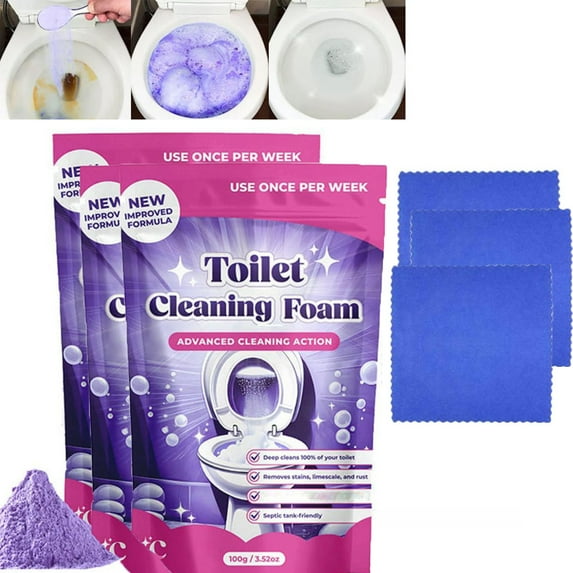 Toilet Bowl Cleaner, 2026 New Cleanings Powder, Touchless Foaming Toilet Cleaning Powder,Deep Cleaning,Eliminates Odors, for a Spotless Toilet,