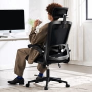Nexthro Ergonomic Office Chair, 400 LBS Computer Chairs with Adjustable Lumbar Support, Breathable Mesh Desk Chair Ergonomic with Thickened Cushion, Comfy Home Office Desk Chair Black