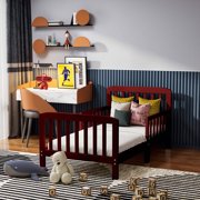 Fizzy Baby Classic Toddler Bed with Rails Wooden Beds for Kids, Cherry