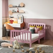 Fizzy Baby Classic Toddler Bed with Rails Wooden Beds for Kids, Pink