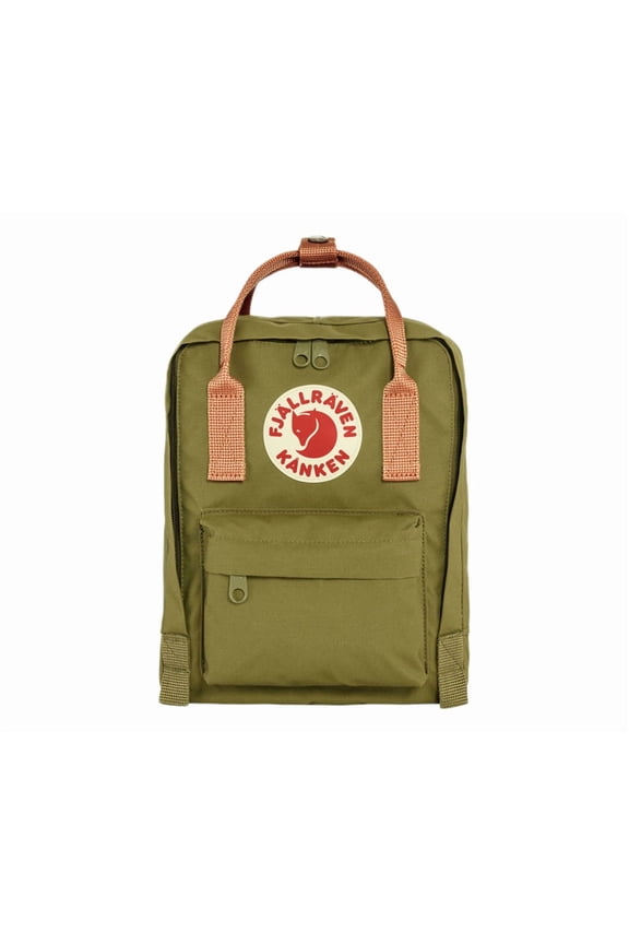 Fjallraven Kanken Mini Unisex Backpacks, Color: Foliage Green-Peach Sand