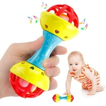 Fjnjuu Baby Toys 6-12 Months, Infant Can Be Boiled to Appease The Newborn Baby Early Education Fitness Soft Rubber Hand Grasping Ball Rattles 0-1 Years Old Toys